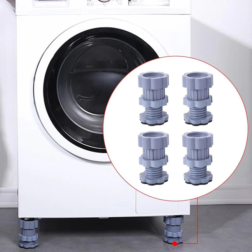 Washing Machine Vibration Pads, Floor Trays, Refrigerator Stand (4 Pcs Set)